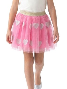 Little Me Hot Pink Tulle Skirt tutu glitter hearts toddler girl 3T